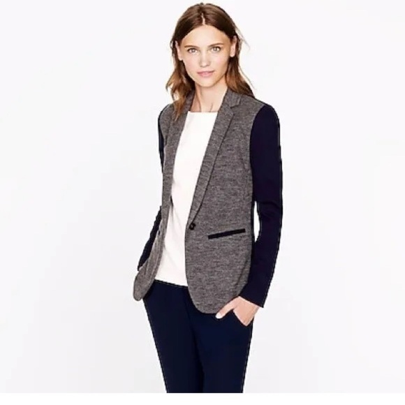 J. Crew Contrast Wool blend Gray blazer preowned size 4 - Picture 7 of 7